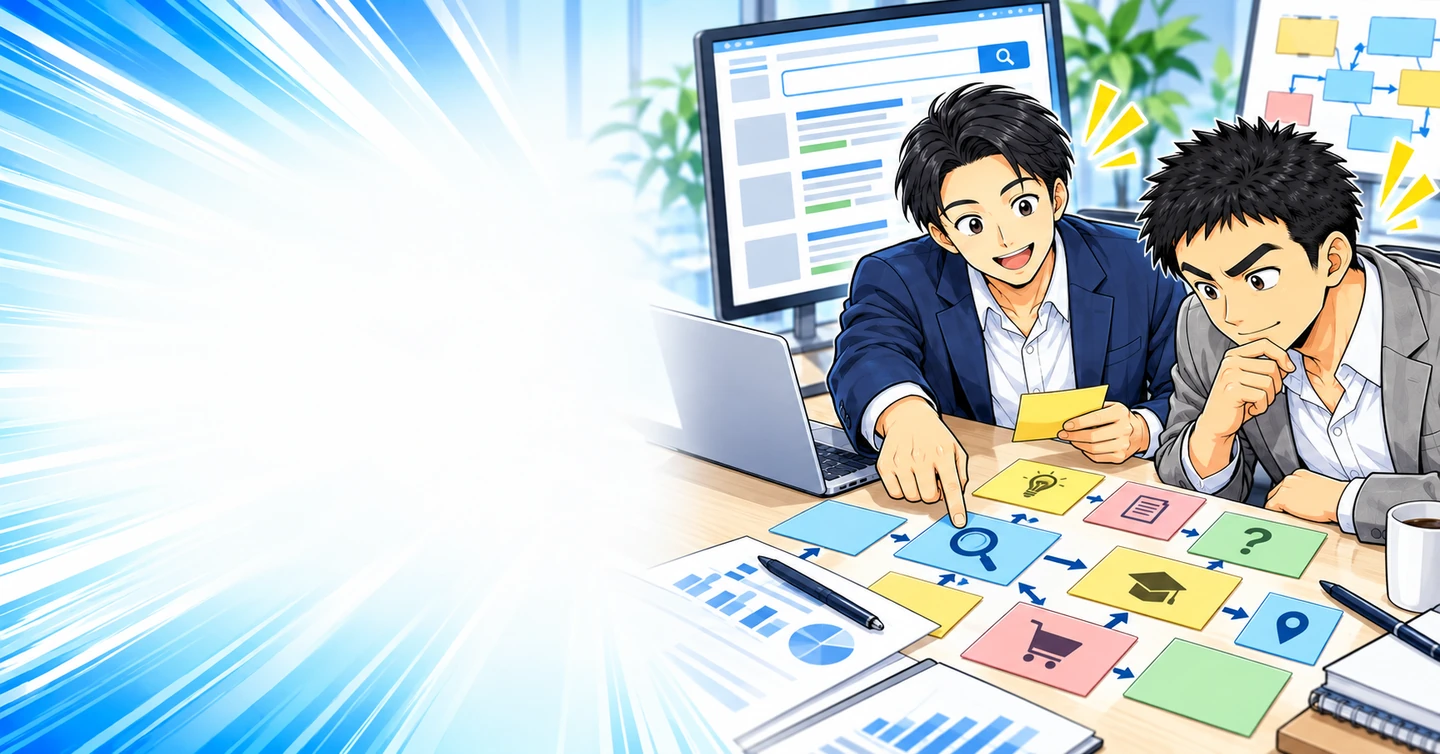 アフィリエイトのキーワードの調べ方｜候補収集から記事の優先順位までの解説イラスト