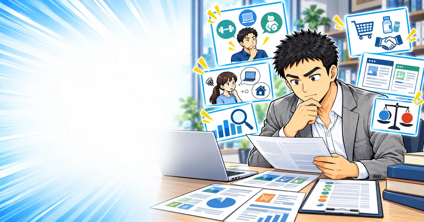 アフィリエイトのジャンルの決め方｜候補の比較から参入判断までの解説イラスト