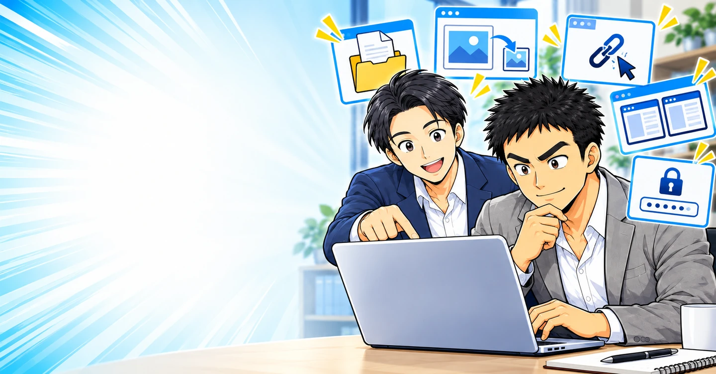 パソコンが苦手な人がアフィリエイトを始める前に練習したい操作の解説イラスト