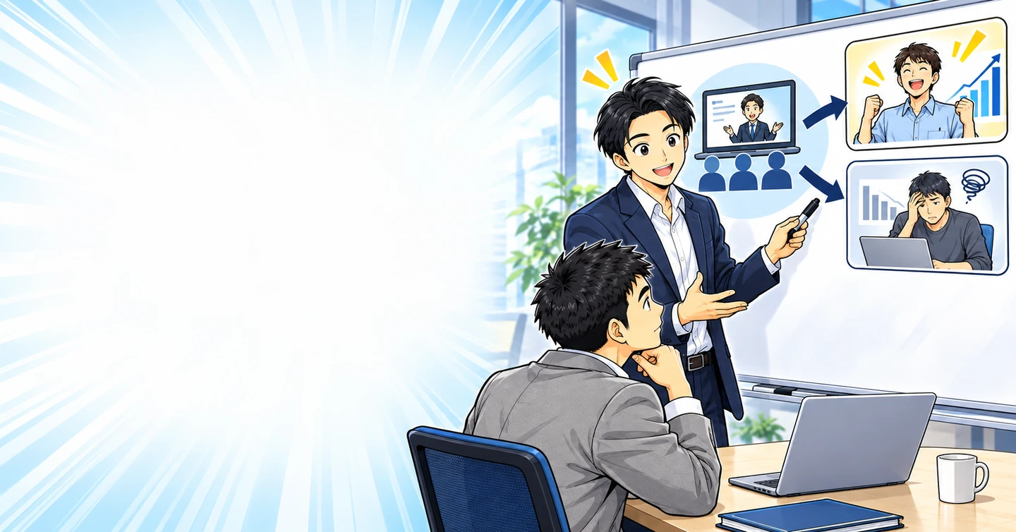 アフィリエイト塾に通って、本当に稼げるようになった人を見たことがありますか?の解説イラスト