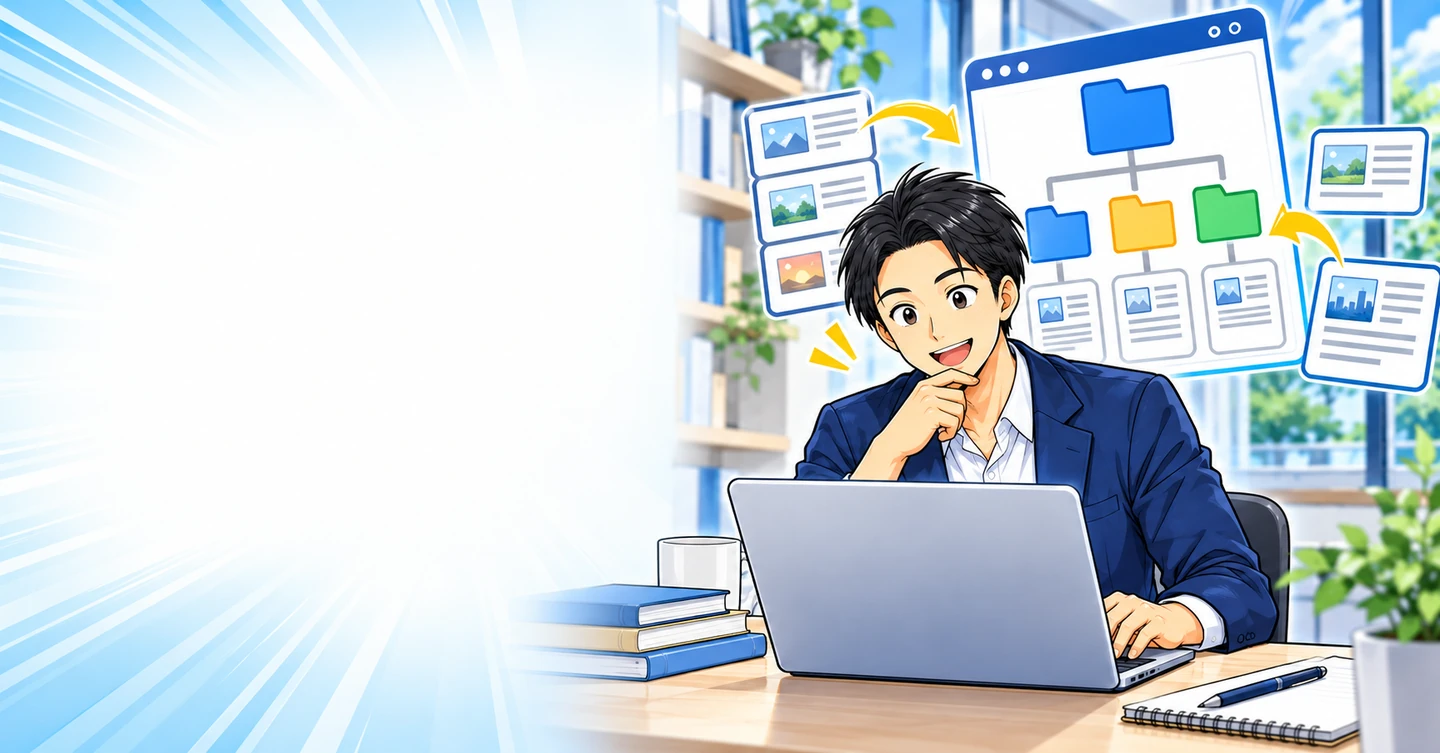 ブログのカテゴリー分けと整理のコツの解説イラスト