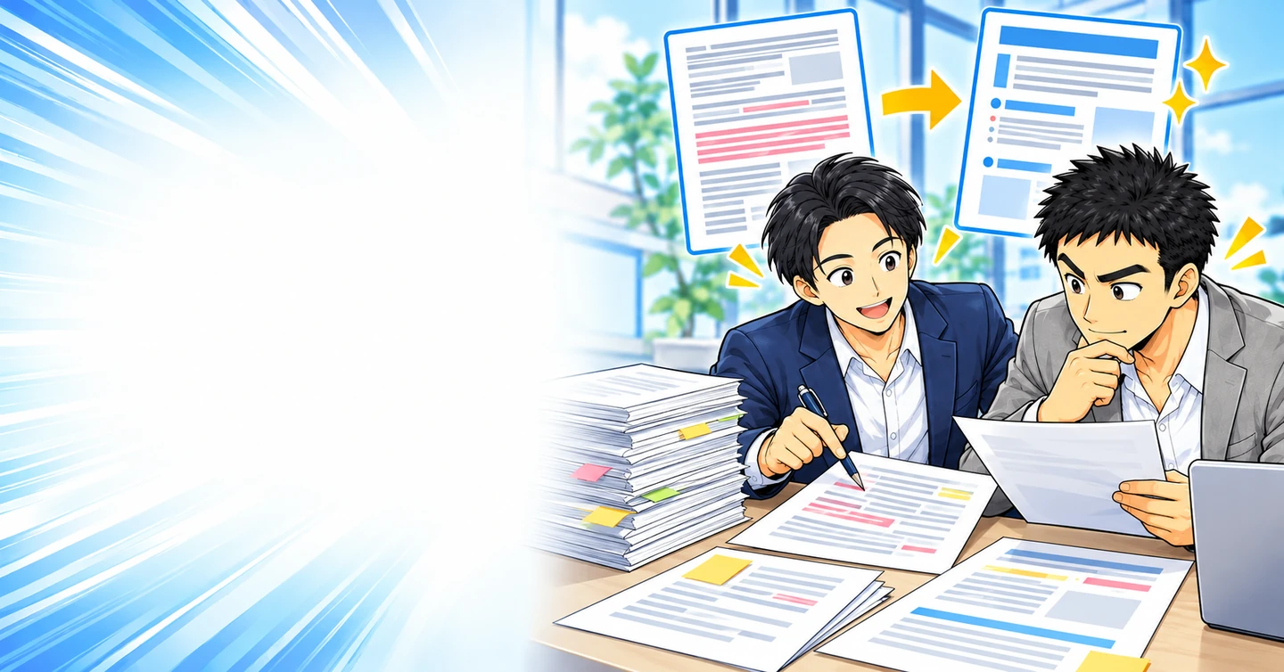 ブログの文章が長くなりすぎるときは?説明を削らず読みやすく直す方法の解説イラスト