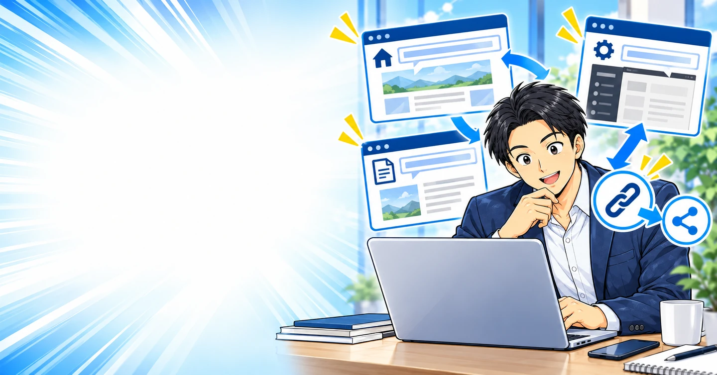 ブログのURLと記事タイトルはどう違う？リンクを共有するときの基本の解説イラスト
