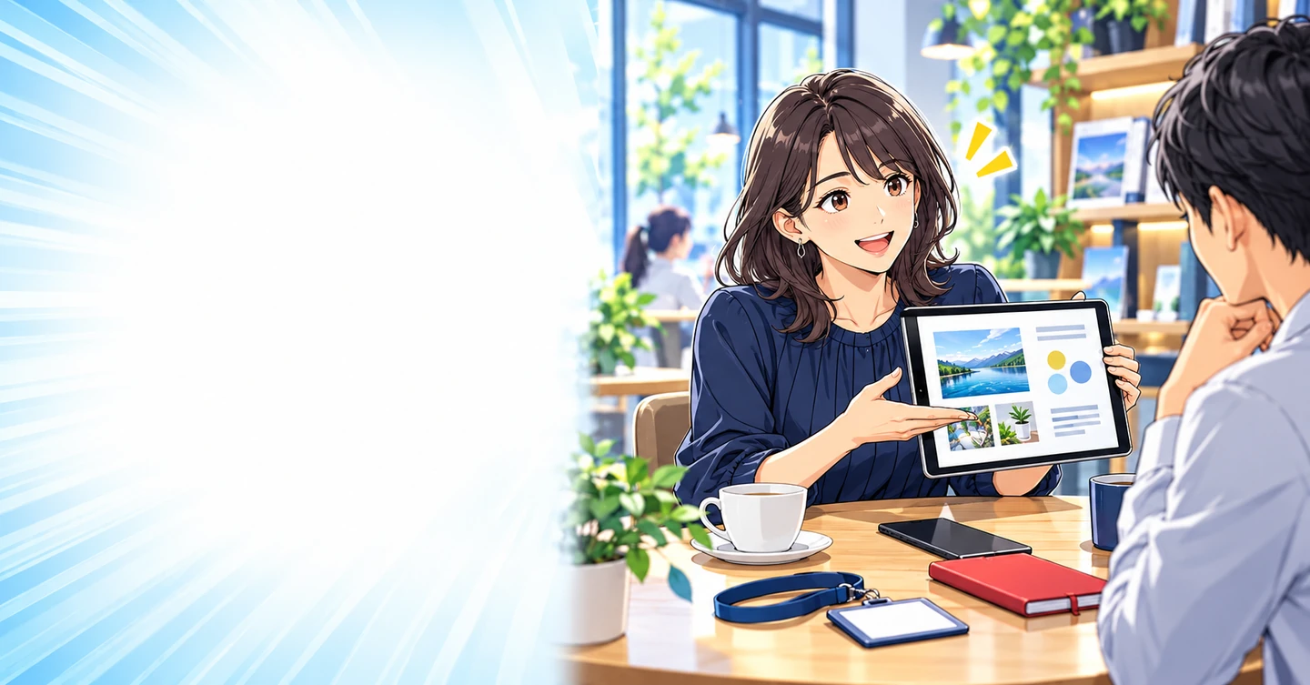 会社名を外した自己紹介に困ったら、小さな発信から始めてみるの解説イラスト