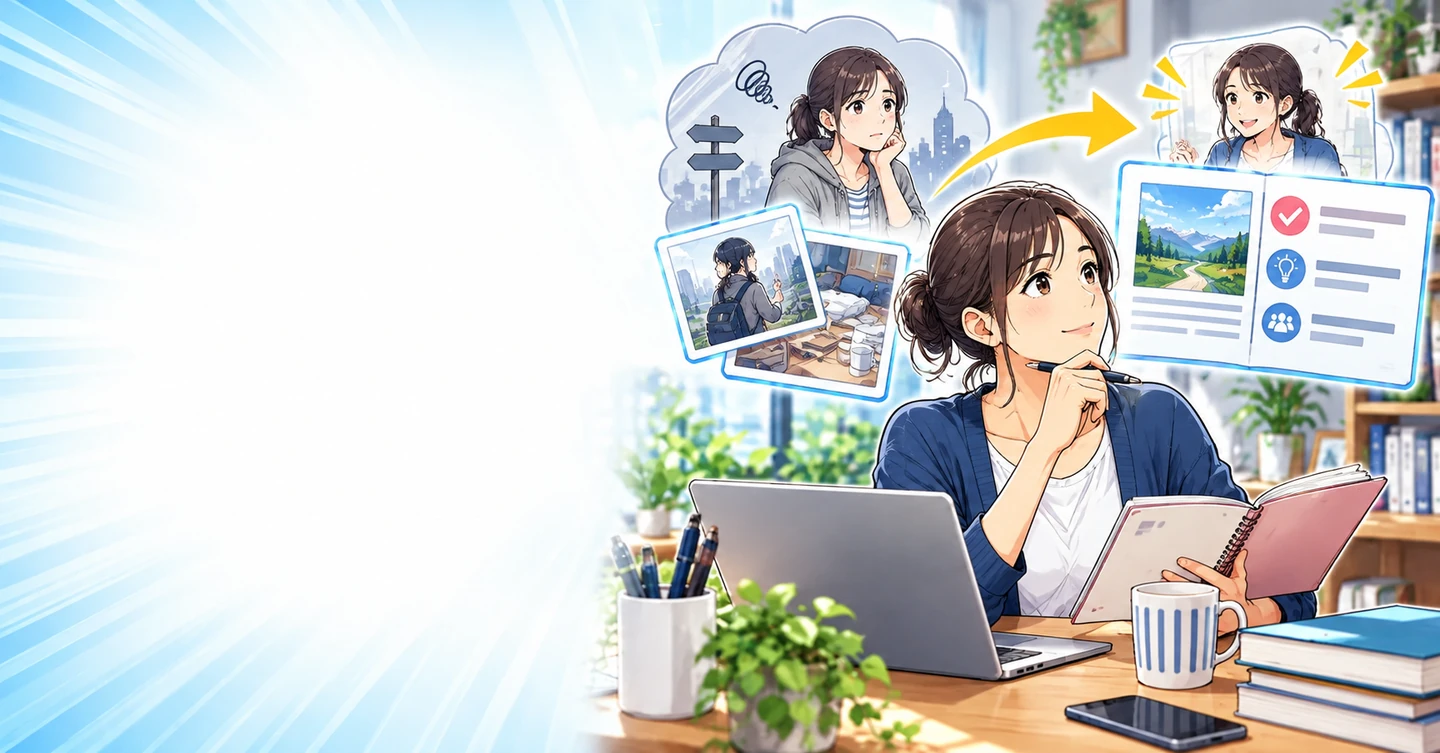 十年前の自分に教えたいことを、今困っている誰かに届けるの解説イラスト