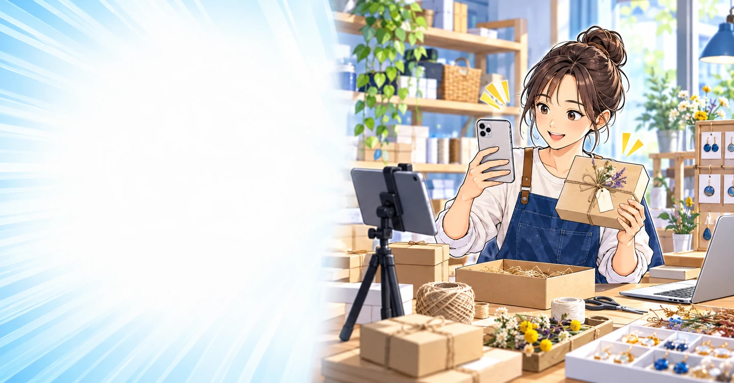 ハンドメイド販売で梱包に追われる人へ｜作品以外にも伝えられる価値の解説イラスト