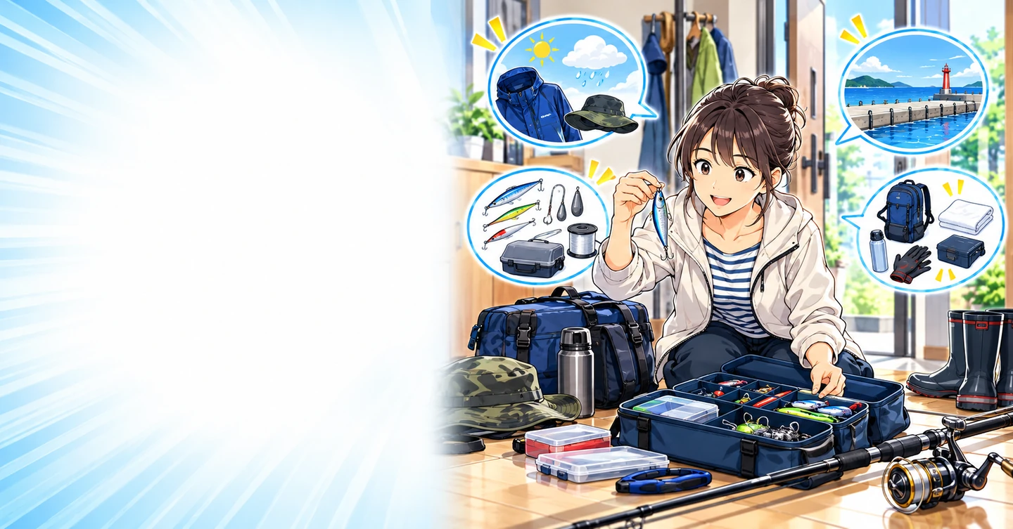 釣果自慢だけで終わらない釣りの発信|初心者が知りたい準備の話の解説イラスト