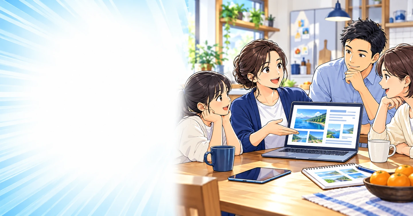 家族の「それで何をするの?」に、自分の計画を説明するにはの解説イラスト