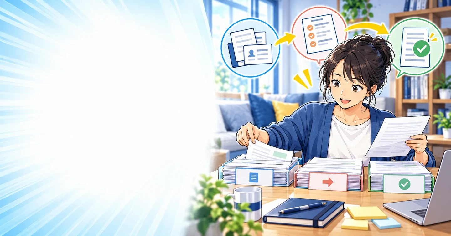 手続きで迷った経験を、誰かが迷わない説明に変えるにはの解説イラスト