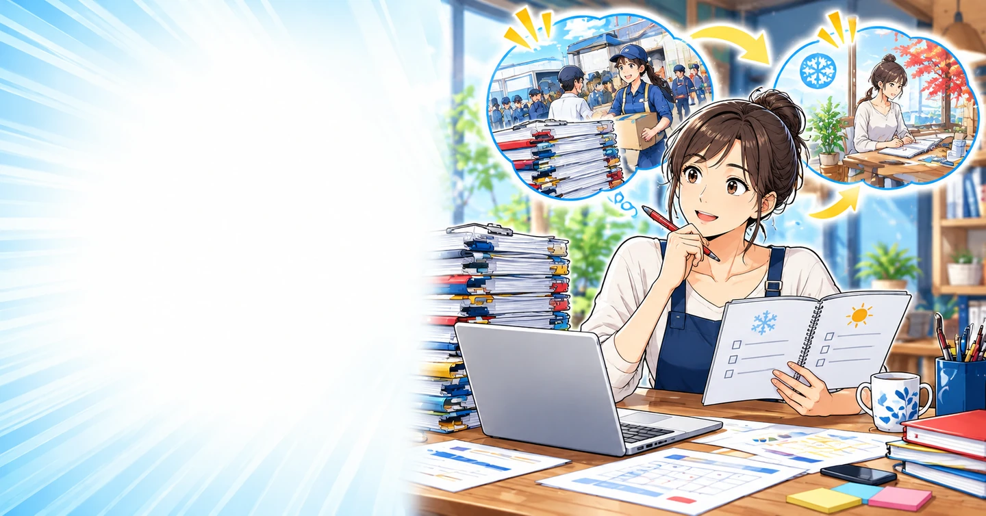 忙しい月と暇な月の差が大きい仕事で、閑散期をどう使う？の解説イラスト