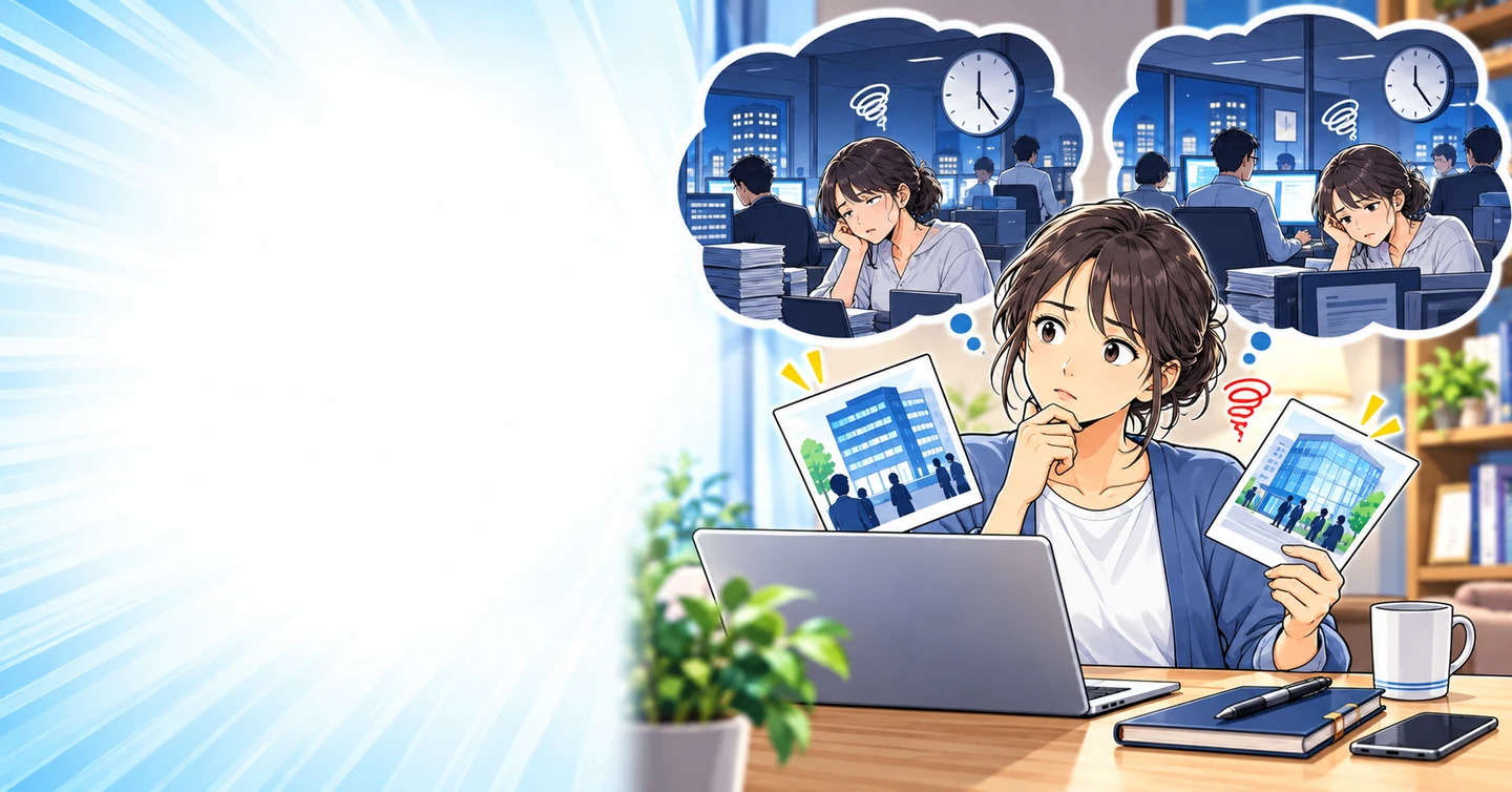 転職しても同じ不満が残る人へ｜会社選びの前に働き方を選ぶの解説イラスト