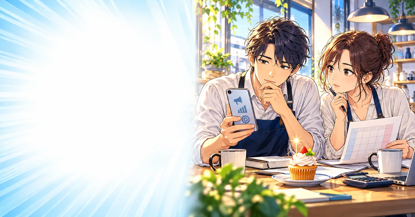 売上100万円達成！広告費を聞いた瞬間、お祝いの配信が静かになったの解説イラスト