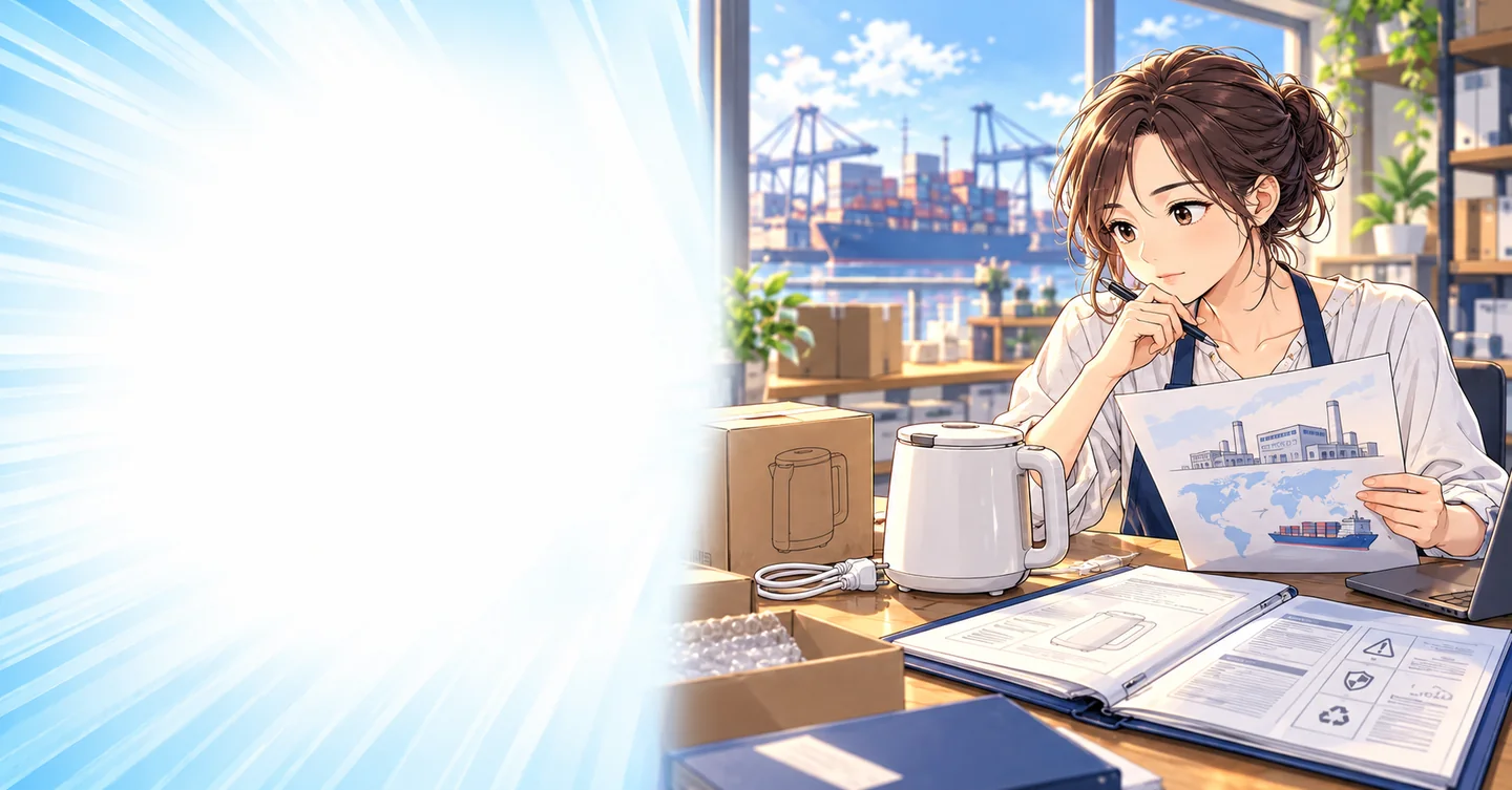「作ったのは海外の工場です!」輸入して売る人が忘れがちな商品の責任の解説イラスト