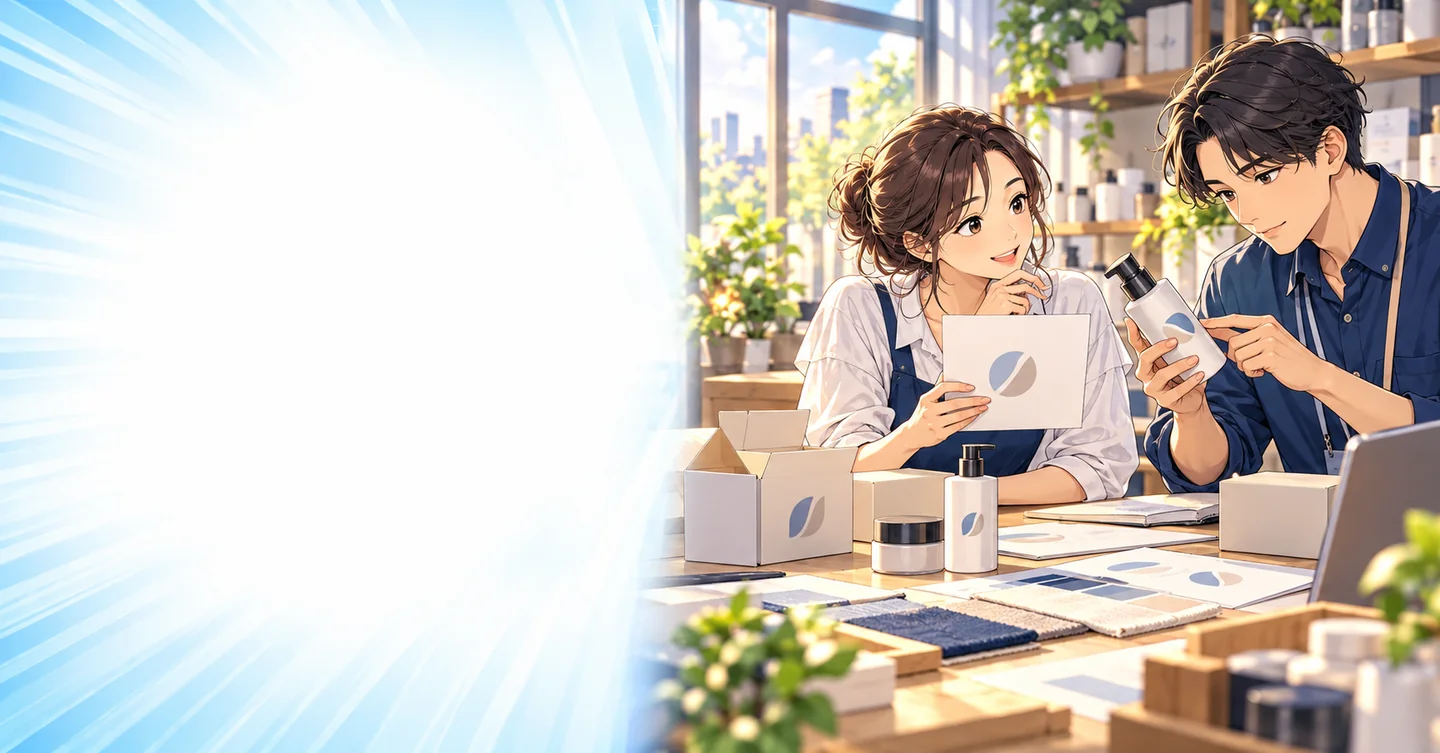 ロゴを付けたら、自分のブランド。責任まで他社製のままにできますか？の解説イラスト