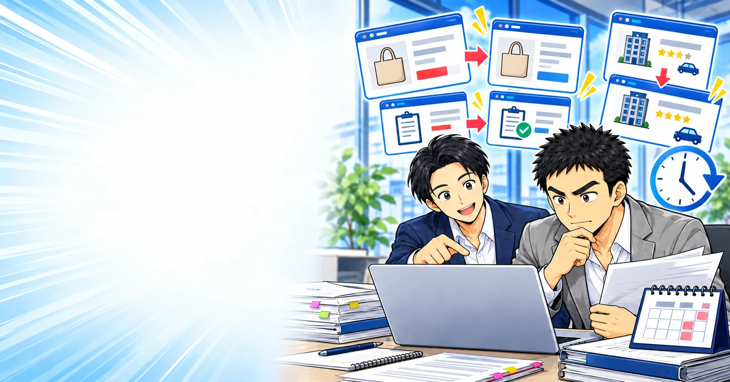 サイトは完成した瞬間から、情報が古くなり始めるの解説イラスト