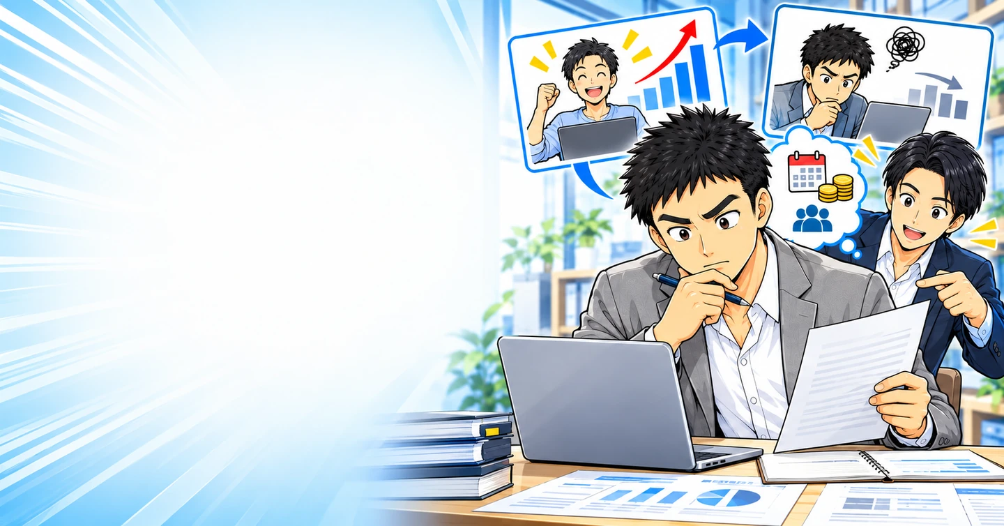 成功者の手法をそのまま真似しても、同じように稼げない理由の解説イラスト
