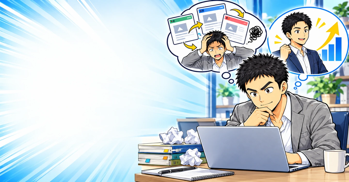 簡単に稼げる副業を探している限り、アフィリエイトでは稼げないの解説イラスト