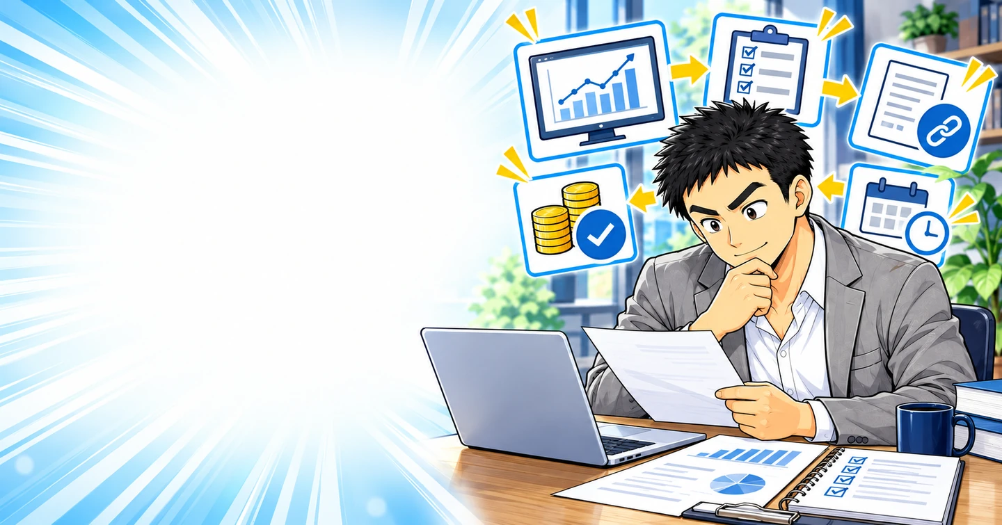アフィリエイトで初報酬が出たら何を確認する？入金までの記録と注意点の解説イラスト