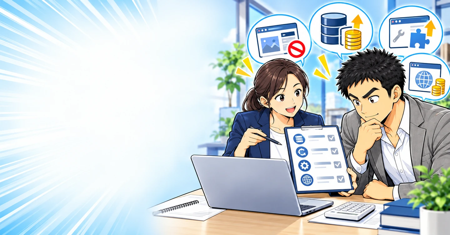 無料でアフィリエイトを始めたい人へ｜後から発生しやすい費用の確認表の解説イラスト