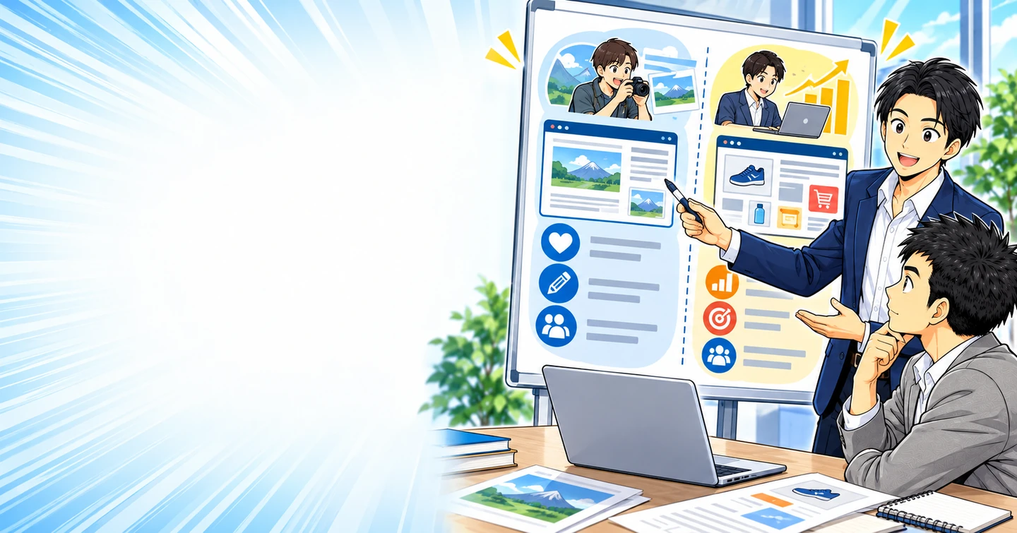 趣味のブログと収益型WEBメディアを混同していませんか?の解説イラスト