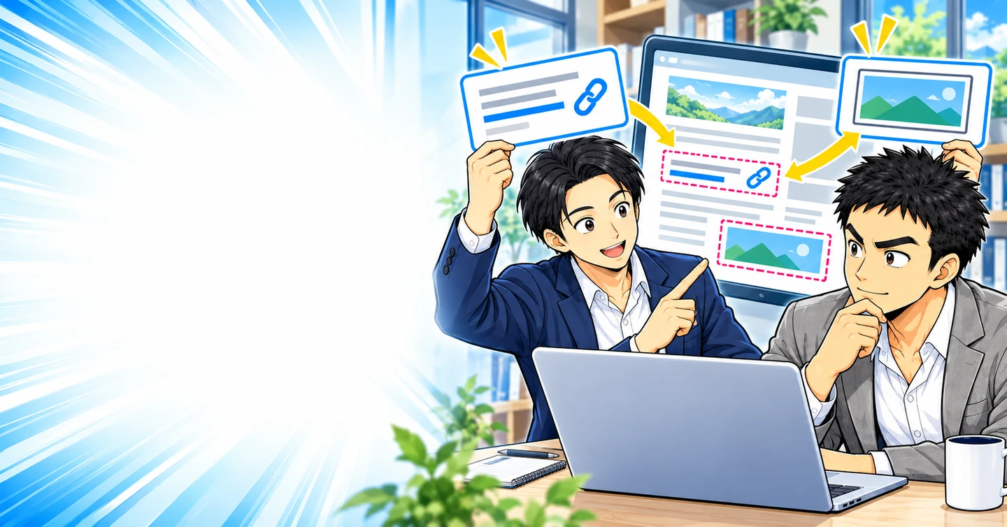 ブログに広告リンクを貼るには？テキストとバナーの扱い方の解説イラスト
