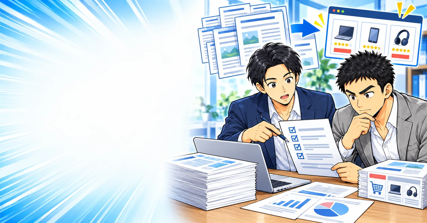 情報記事ばかり増やしても、売上が発生しない理由の解説イラスト