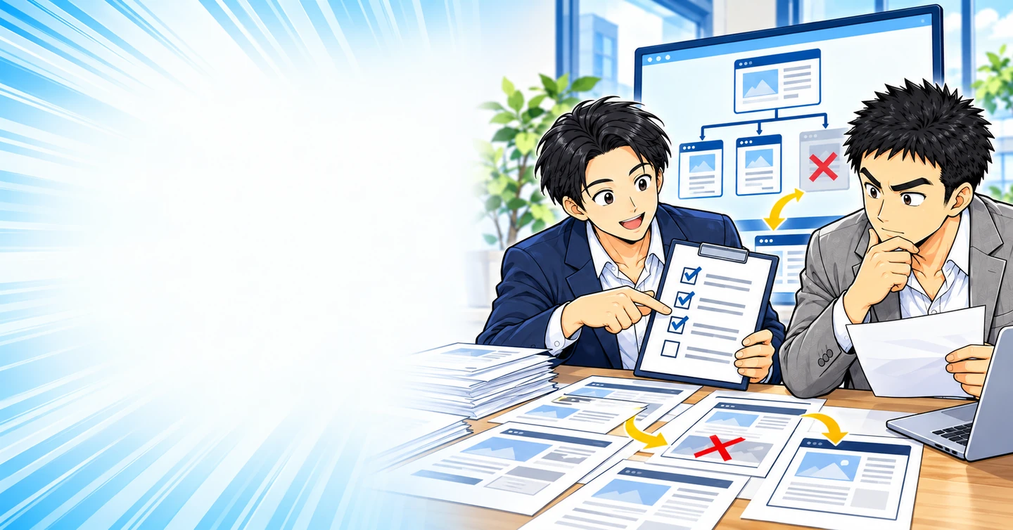 成果の出ない記事を残し続けることが、継続ではないの解説イラスト