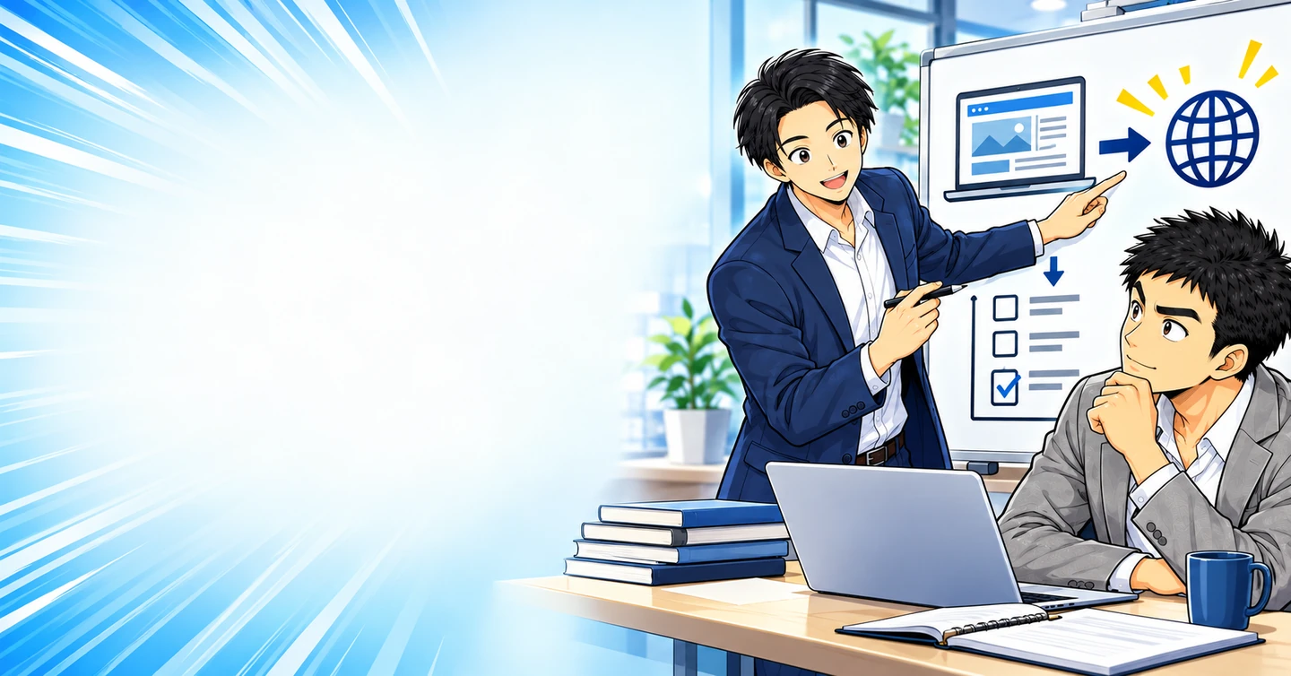 アフィリエイトを勉強し続けているのに、なぜサイトを公開しないのかの解説イラスト