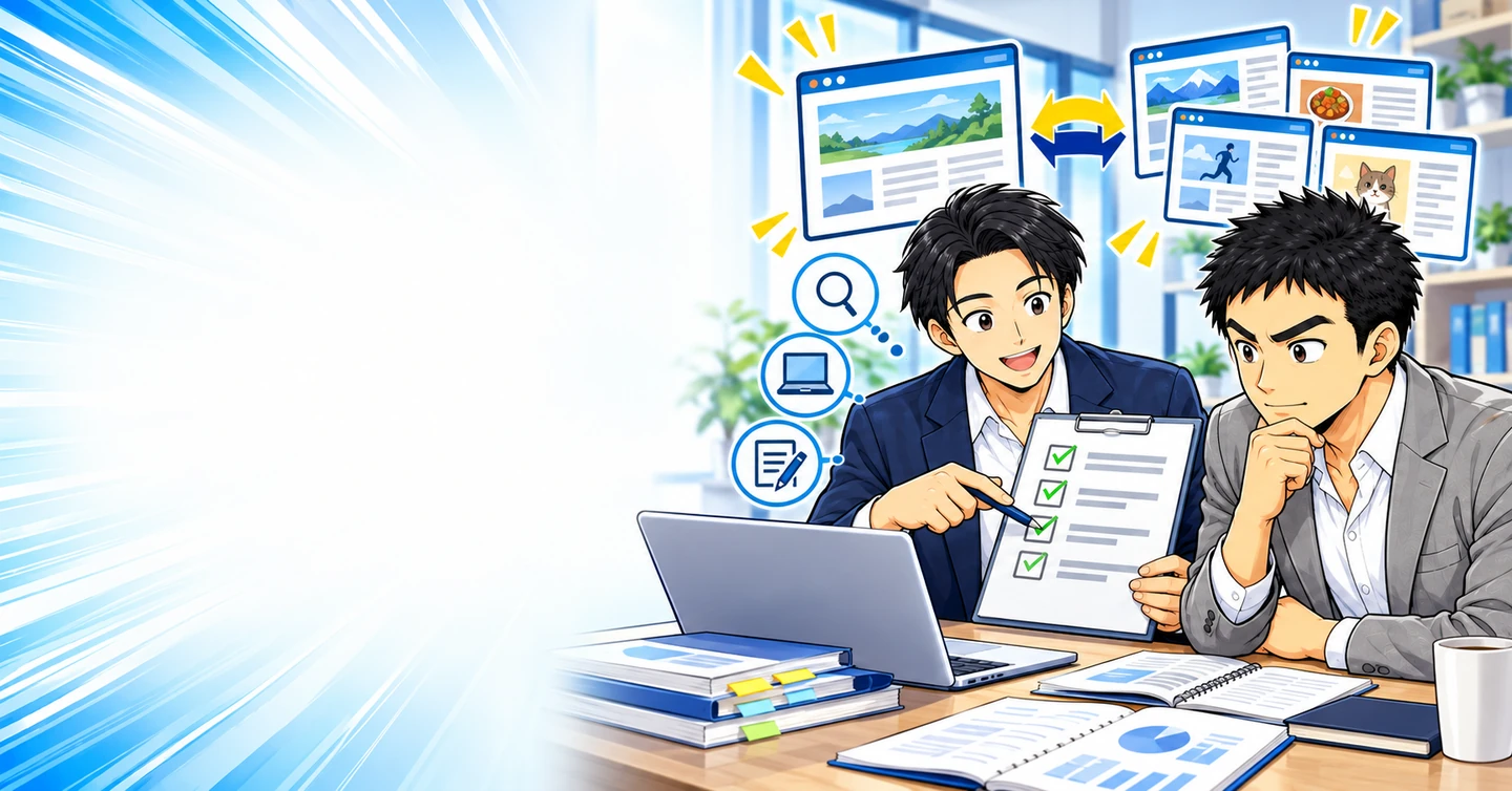 アフィリエイトのブログは1つで始める？最初から複数作る？の解説イラスト