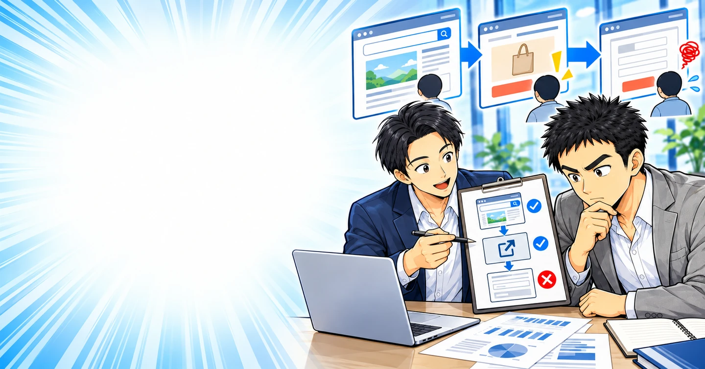 検索順位が上がったのに売れない。本当の問題は記事の外にあるの解説イラスト