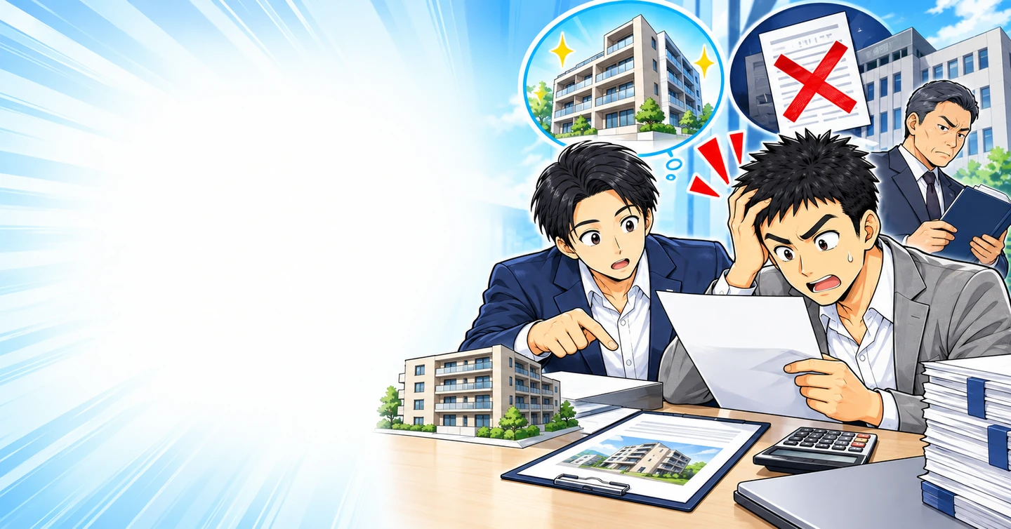 「節税になります」を信じた結果、税務署に全否認された不動産投資の解説イラスト