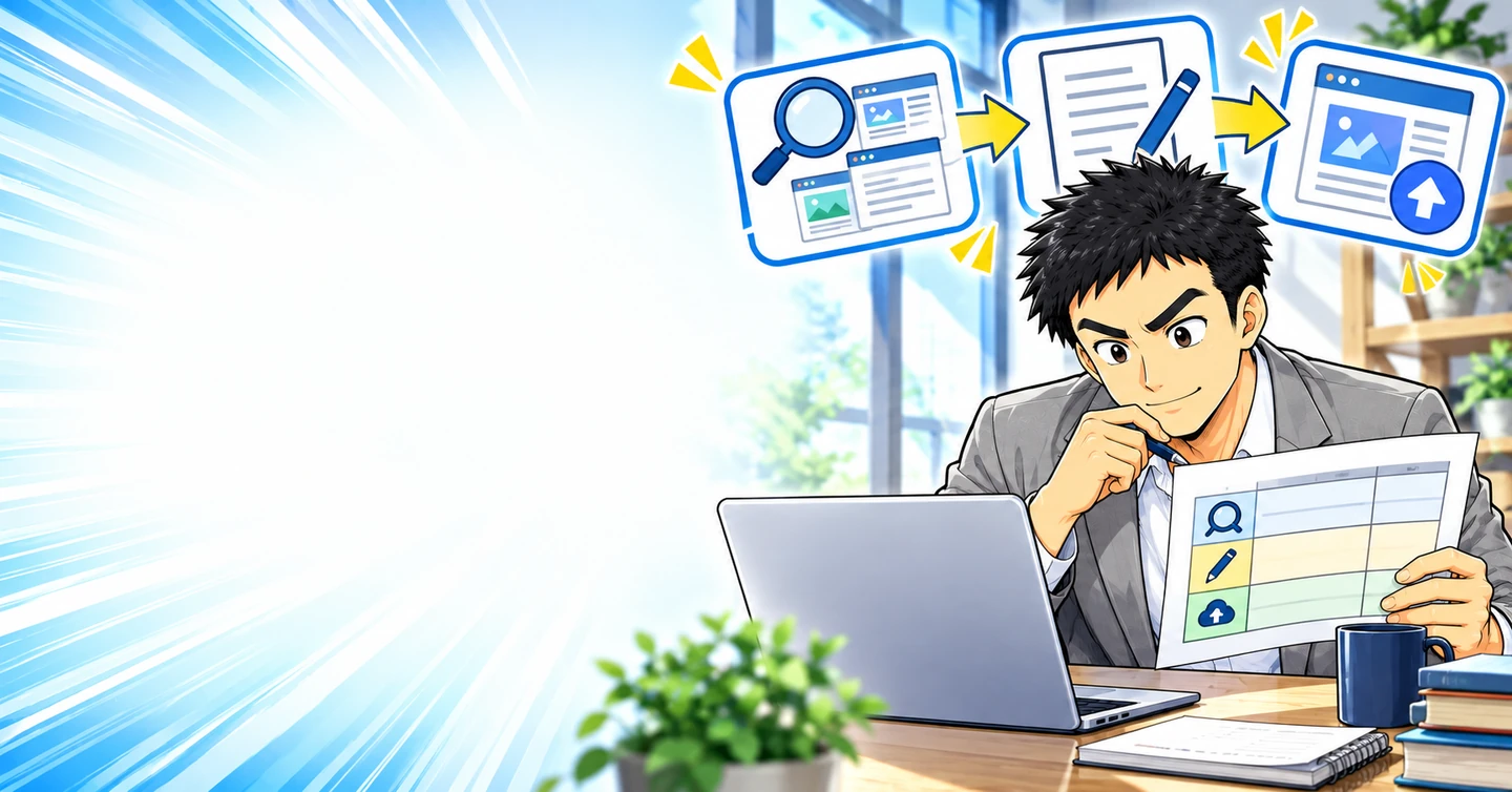 アフィリエイトを続けられるか不安な人へ｜作業の負担を小さく試す方法の解説イラスト