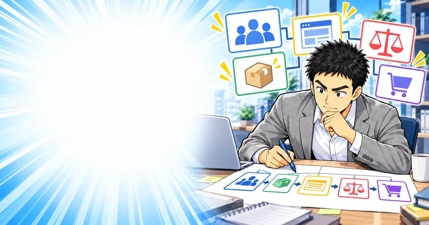 アフィリエイトで最初に作るべきものは、記事ではなく収益までの設計図の解説イラスト