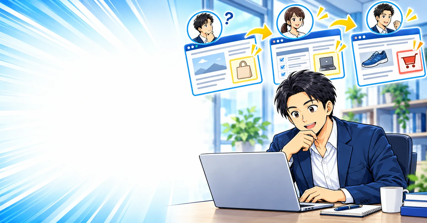 すべての記事に同じ広告を貼る。それを収益化とは呼ばないの解説イラスト