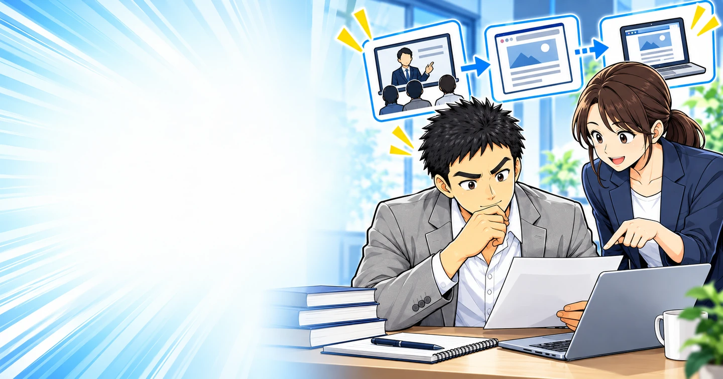 塾に入っただけで、アフィリエイトを始めた気になっていませんか？の解説イラスト
