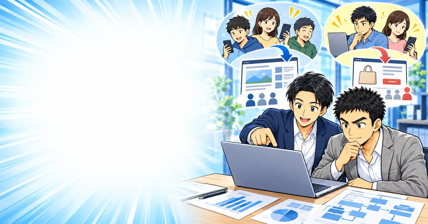 アクセスさえ集めれば稼げる、という勘違いの解説イラスト