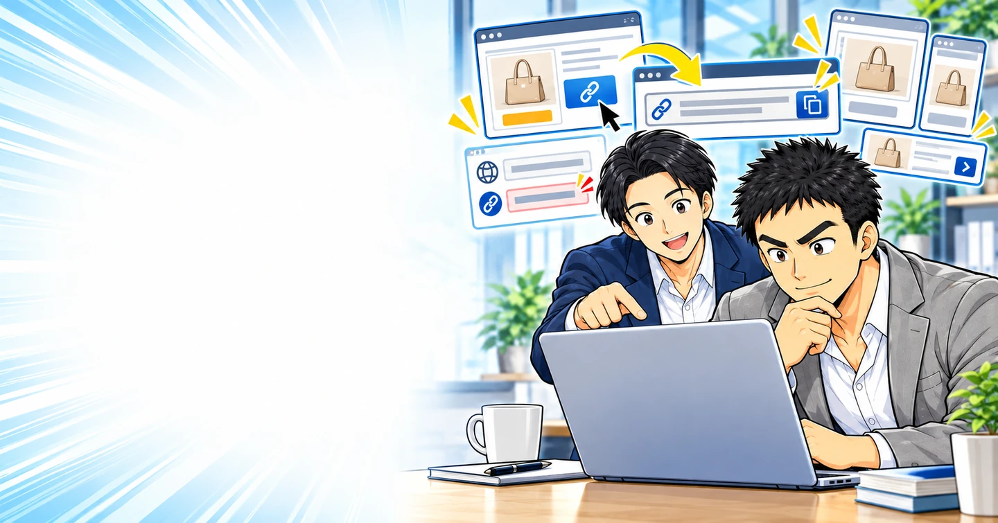 アフィリエイト広告はどこから取得する?広告コードと普通のURLの違いの解説イラスト
